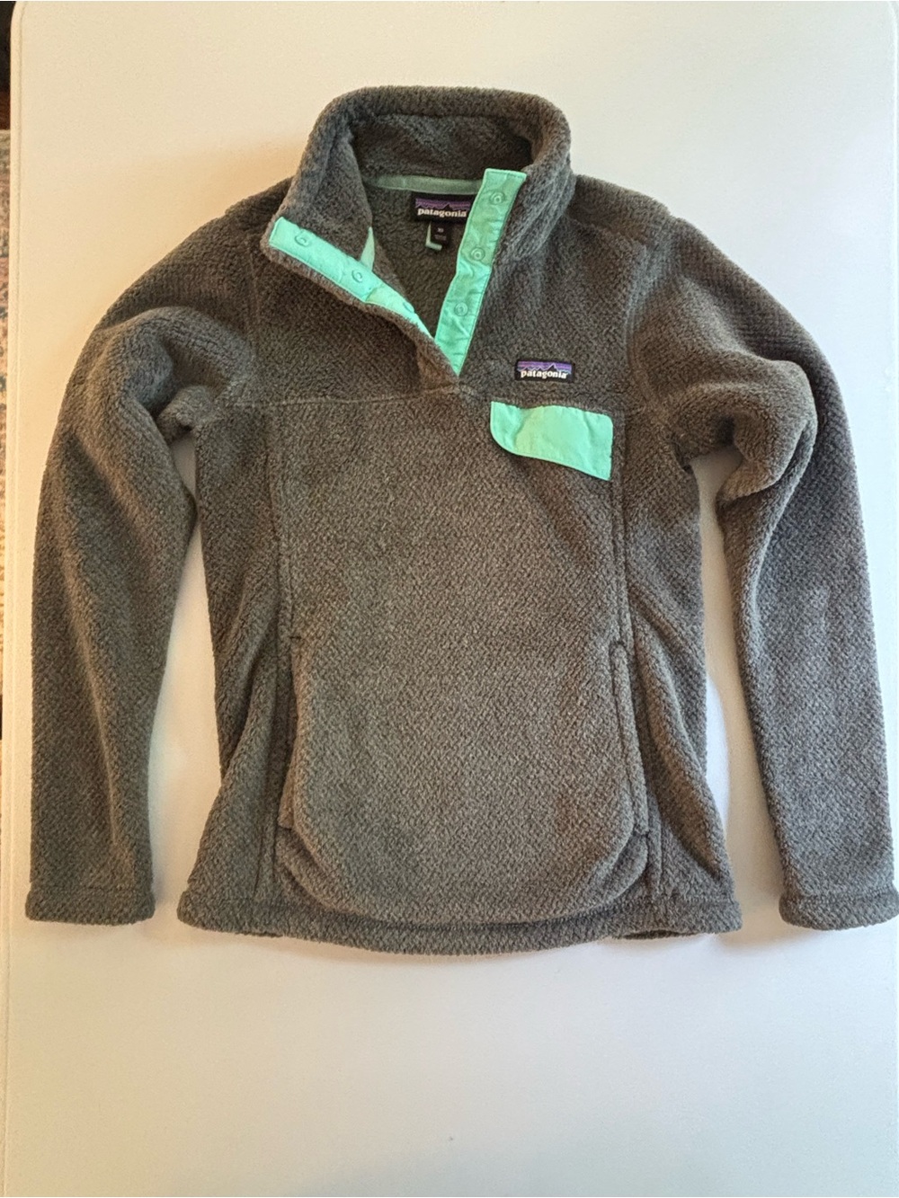 Patagonia Charcoal Mint Gray Sherpa XS